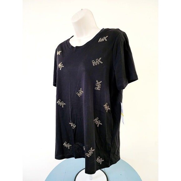 Michael Kors Black & Gold Studded Women's Logo T-Shirt. Size: Medium. NWT - Picture 3 of 9